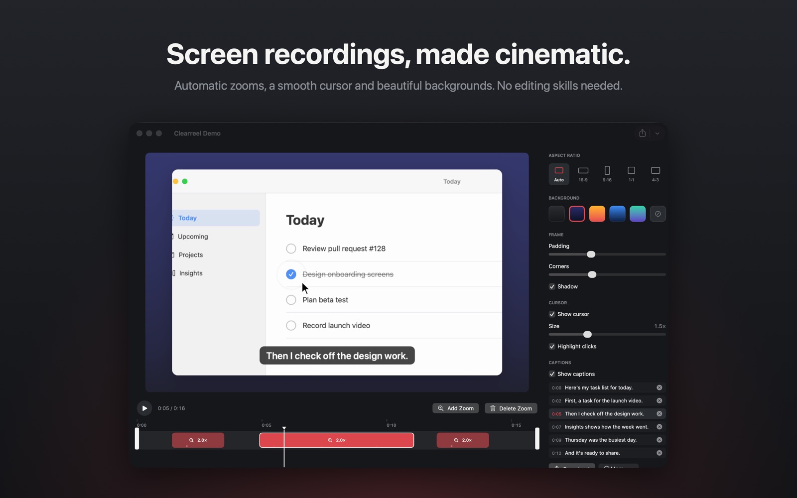 Clearreel: Screen Recorder screenshot